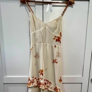 Reformation Ivory & Floral Long Maxi Semi-Formal Dress